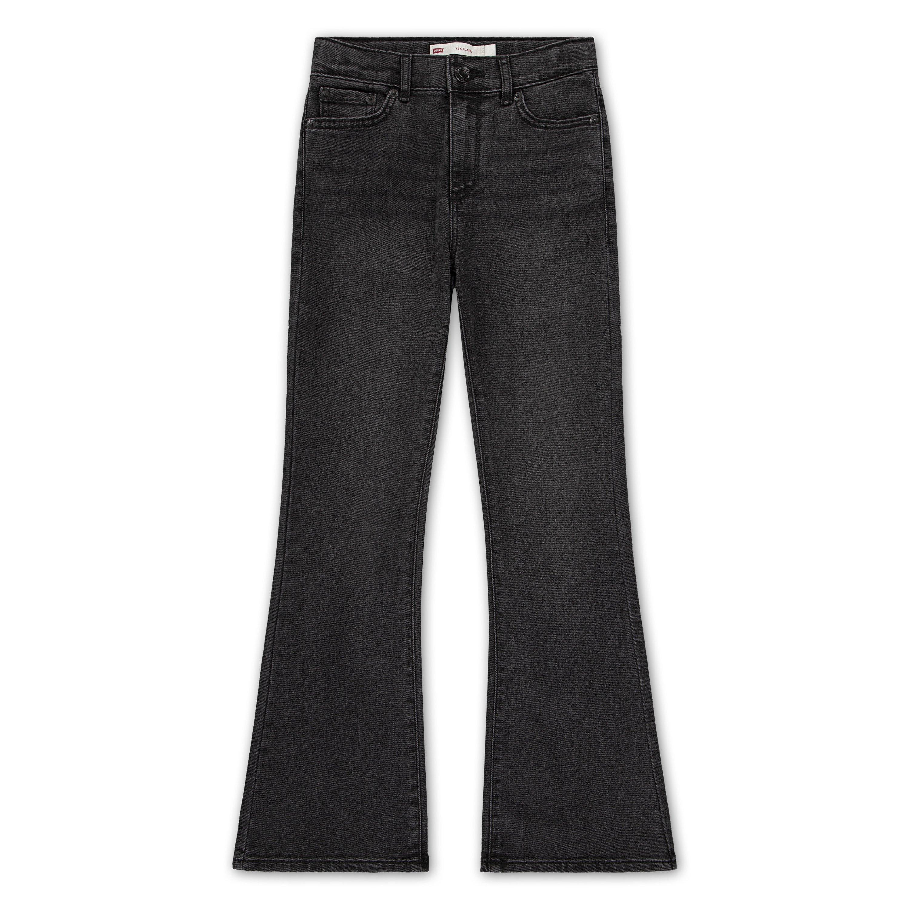 Levi's Big Girls' 726 High Rise Flare Wash Denim Jeans - Black - BLACK